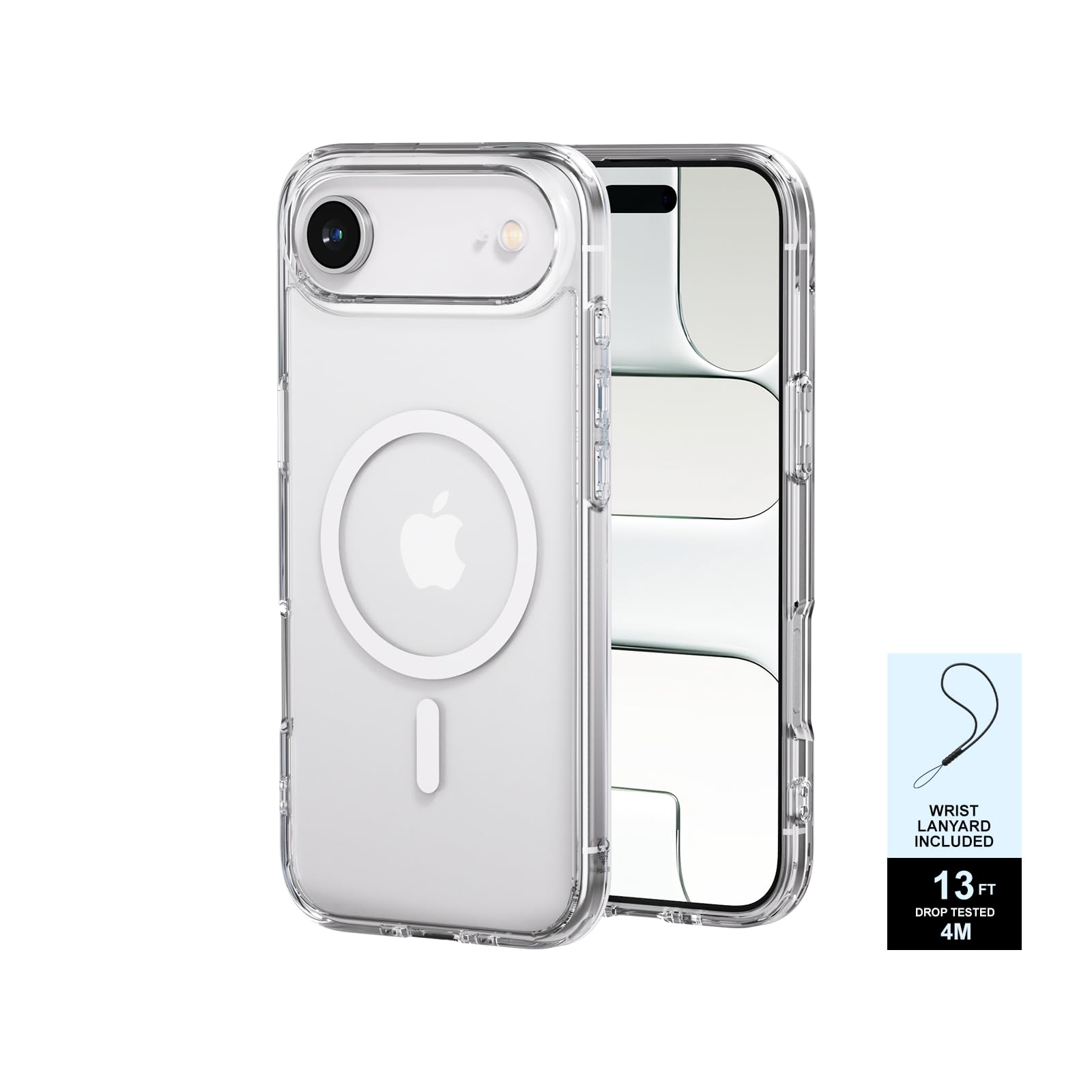 PAUL B for 2025 iPhone 17 Air Case (Compatible with MagSafe) Military Grade Drop Protection(Drop Tested up to 13FT) Anti Yellowing|Magnetic Rugged Shockproof Phone Cover (Clear, iPhone 17 Air)