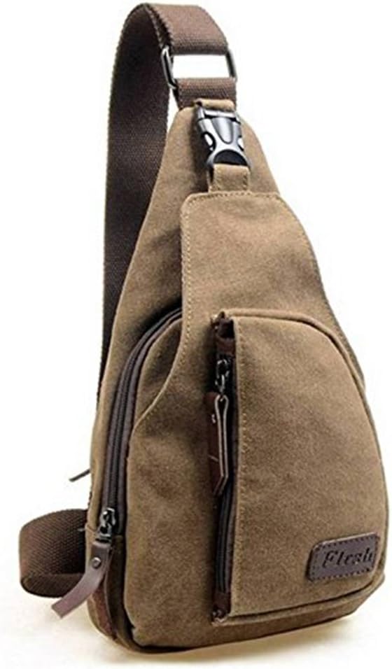 Men's Canvas Military Messenger Shoulder Travel Hiking Bag Backpack