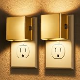 DORESshop Night Lights Plug into Wall,Plug in Night Light,Gold NightLight | 3 Level Brightness Adjustable Night Light,Dusk to Dawn Sensor,Night light for Adult Bedroom Bathroom Hallway,3000K Soft White