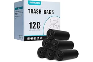 JASINCESS 3-4 Gallon Strong Trash Bags Garbage Bags Small Plastic Bags for home office kitchen (Black)