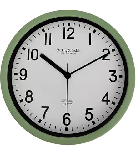 8.78 Inch Modern Round Black Analog Wall Clock - Basic Indoor Design