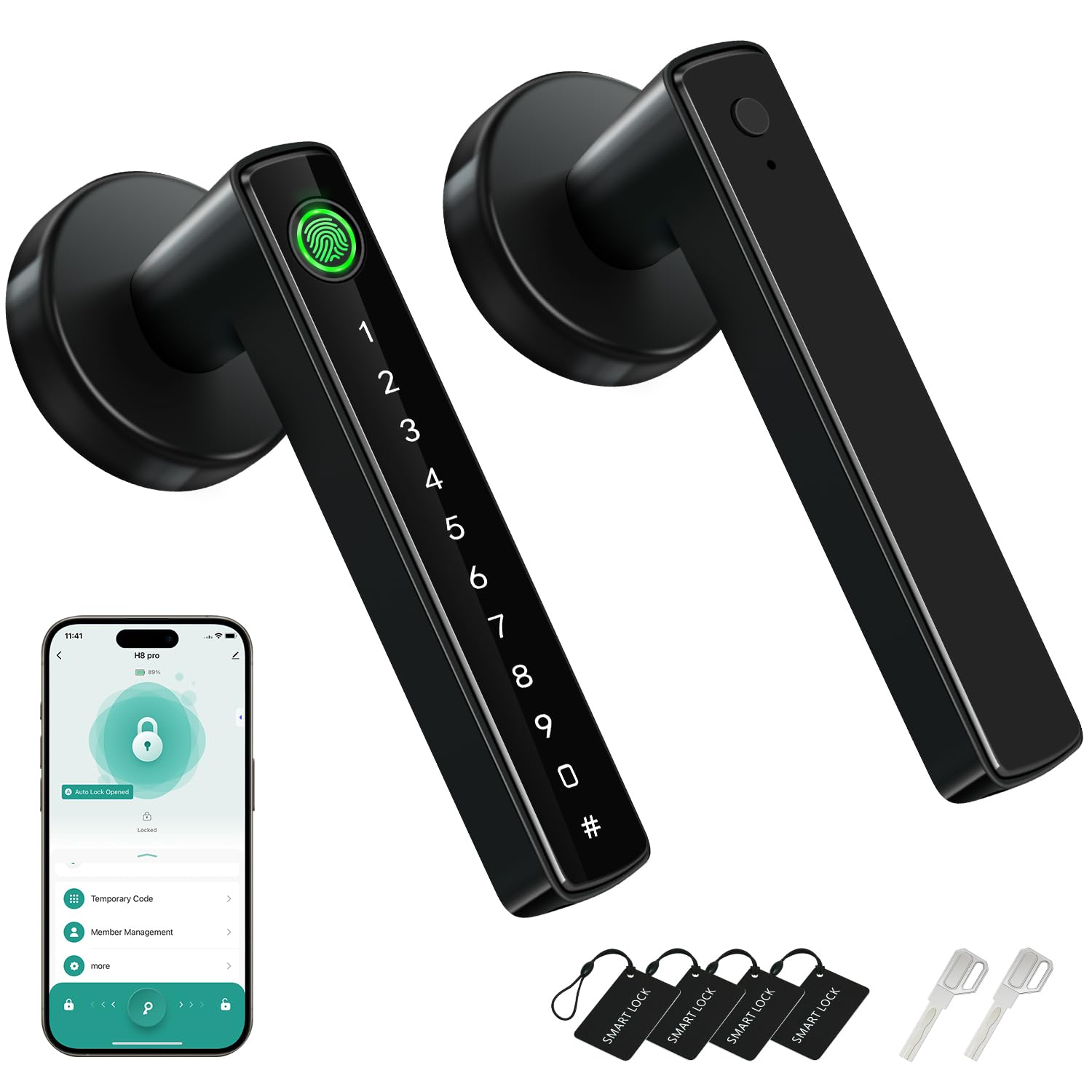 Photo 1 of MSR X6 Fingerprint Door Lock,6-in-1 Smart Fingerprint Door Knob,Keypad Keyless Entry Door Lock with Handle,App Control,for Bedroom Home Office Apartment