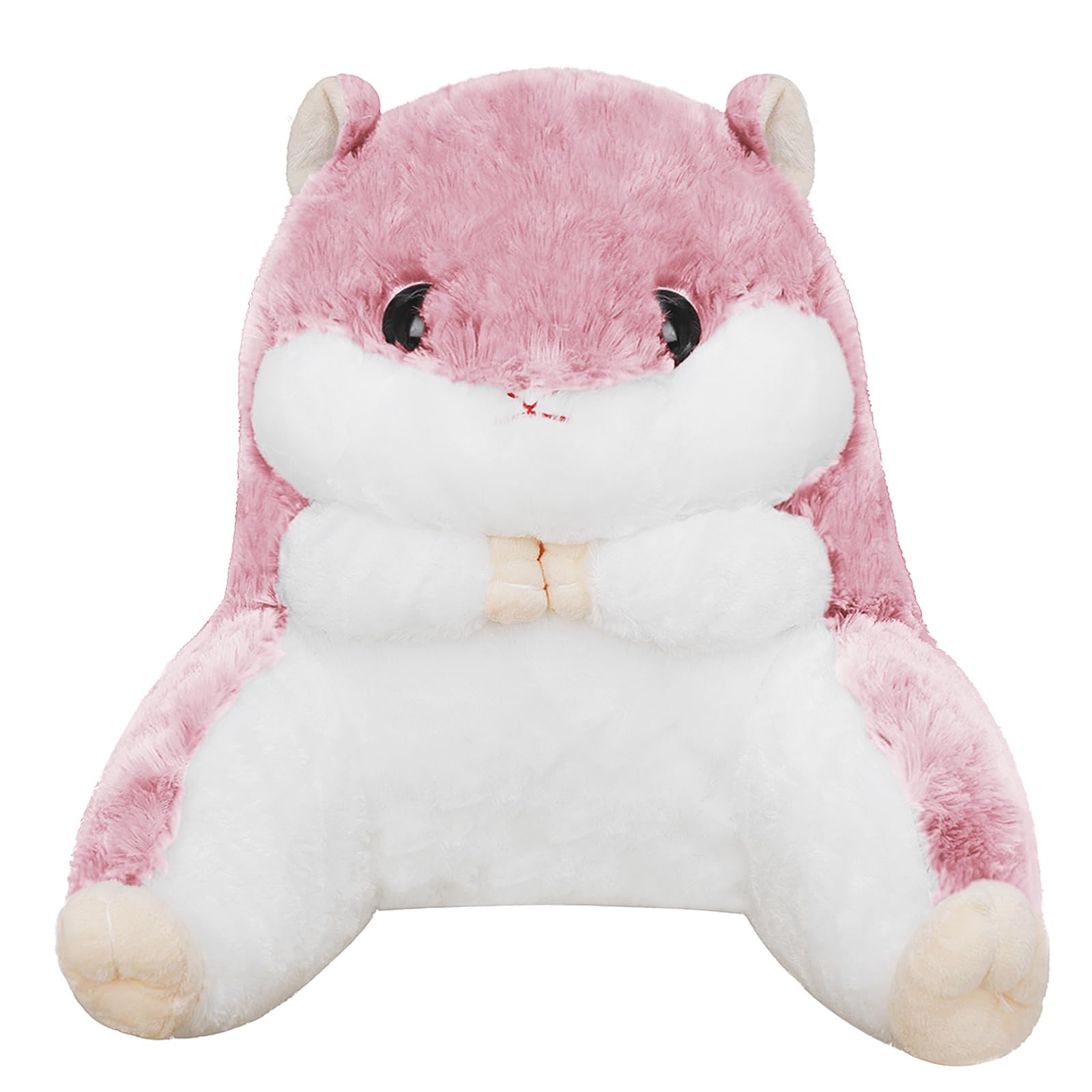 Plush Hamster Throw Pillow Bed/Sofa/Tatami/Floor Backrest for Reading Gaming Watching TV Relieve Pain Lumbar Support Cushion Back Waist Support Cushion for Pregnancy Rest Sleep Relax (Pink-Large)