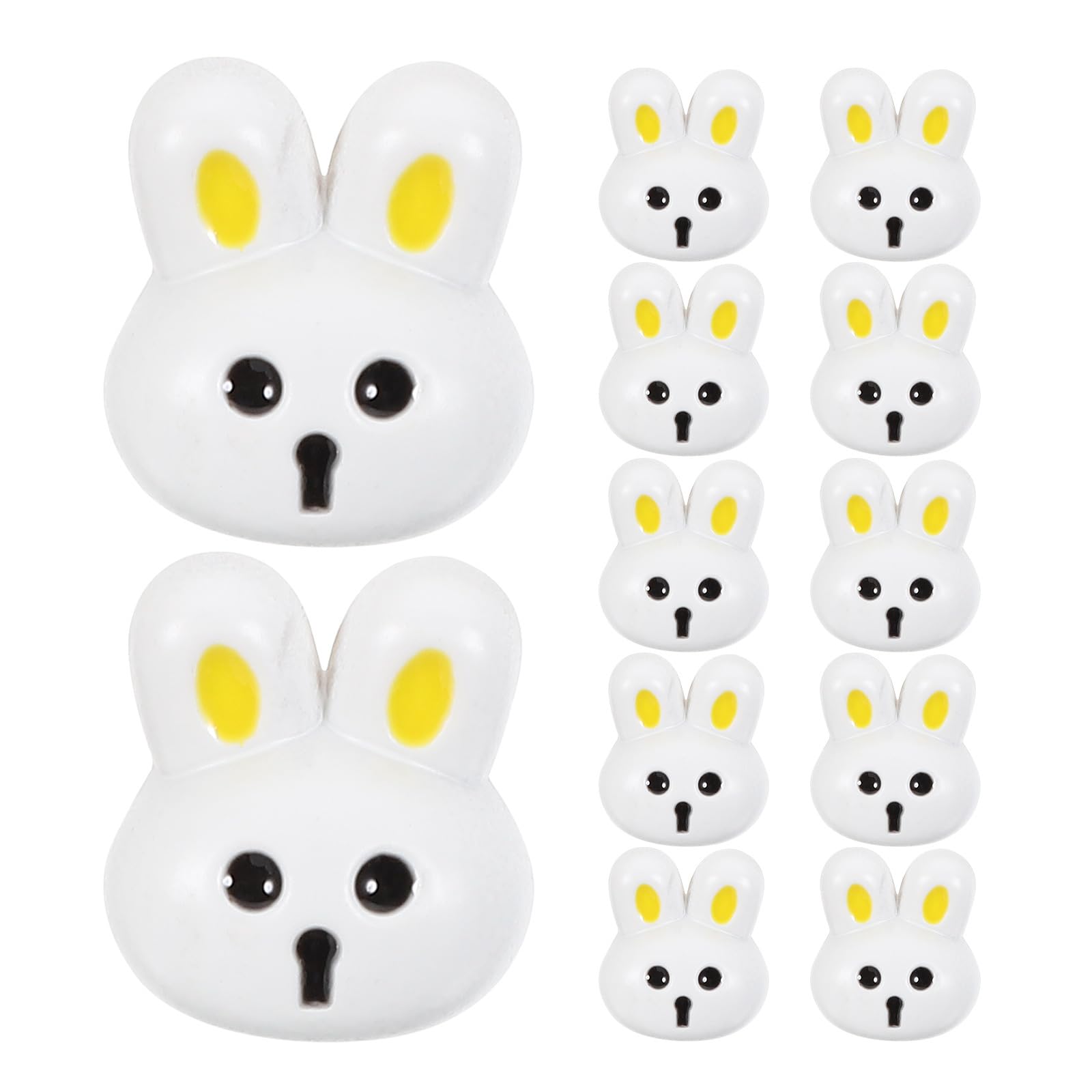 SEWACC 12pcs Rabbit Buttons, Bunny Buttons Animal Resin Crafts for Knitting Sewing Accessories