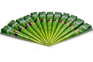 Reshma Beauty 12 Pack of Rajasthani Jumbo Henna Cones for Hair, 50g Each–Almost Double the Size of Regular Cones, 100% Natural Ready-to-Use Henna Paste Reddish Brown Hair Color with Ayurvedic Hair Dye