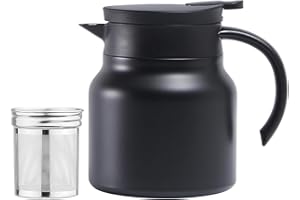 33.8 Oz Thermal Coffee Carafe Stainless Steel Thermal Tea Pot, Insulated Vacuum Coffee Carafes for Keeping Hot, 1 Liter Bever