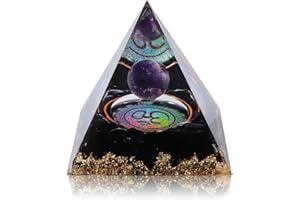 GLOBLYTE Orgone Pyramid, Healing Crystals Pyramid - Lapis Lazuli Natural Stone Orgonite for Positive Energy, Healing, Money & Health