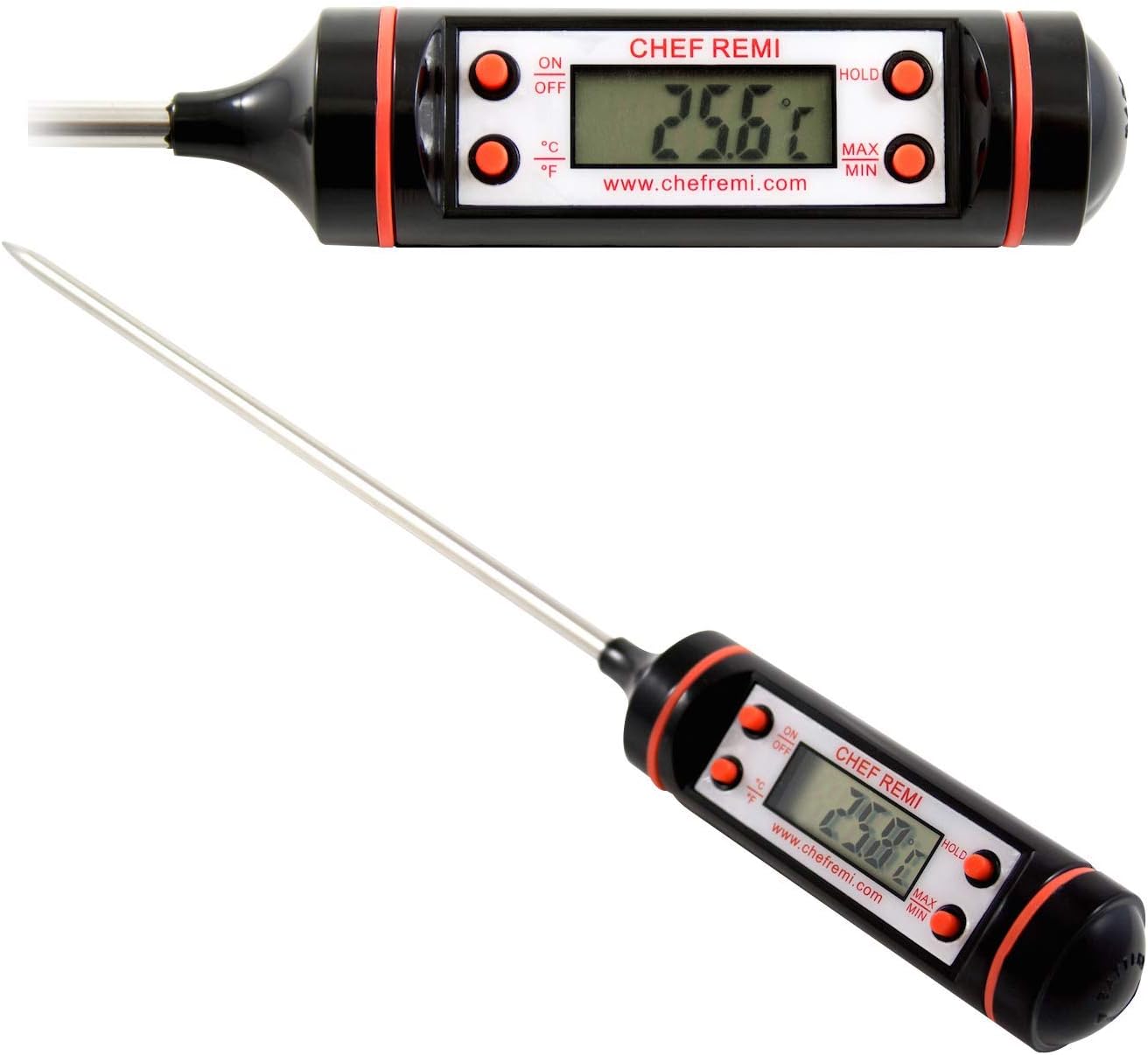 Digital Cooking Thermometer With Bright Light For Easy Reading - Use Our Long Probe To Get An Instant Temperature Reading - Suitable For All Foods, Meats, Hot Oil, Candy Making Etc.