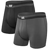 SAXX Underwear Co. Men's Underwear with Pouch Sport Mesh Boxer Brief Fly 2Pk