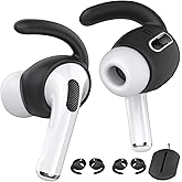 AhaStyle 3 Pairs AirPods Pro Ear Hooks Covers Accessories [Added Storage Pouch] Compatible with Apple AirPods Pro 2019 (Black)