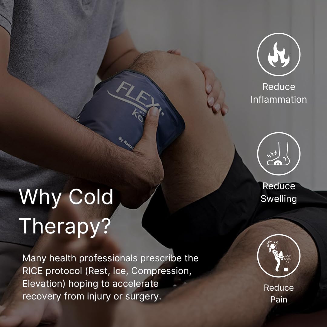 FlexiKold Extra Large Gel Soft Flexible Ice Pack for Injuries – Ice Compress, Ice Pad, & Flat Ice Wrap for Post Surgery for Injuries of Shoulder, HIPS & Full Back – XL – Oversize 13” x 21.5”