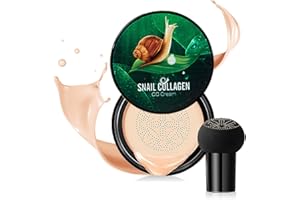 Aaiffey Air Cushion CC Cream Foundation,Mushroom Head Cushion BB Cream Concealer Lasting Moisturizing CC Liquid Foundation Even Skin Tone Makeup Base Primer (Natural)