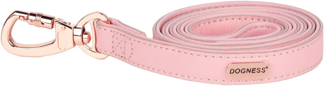 pink leather dog leash