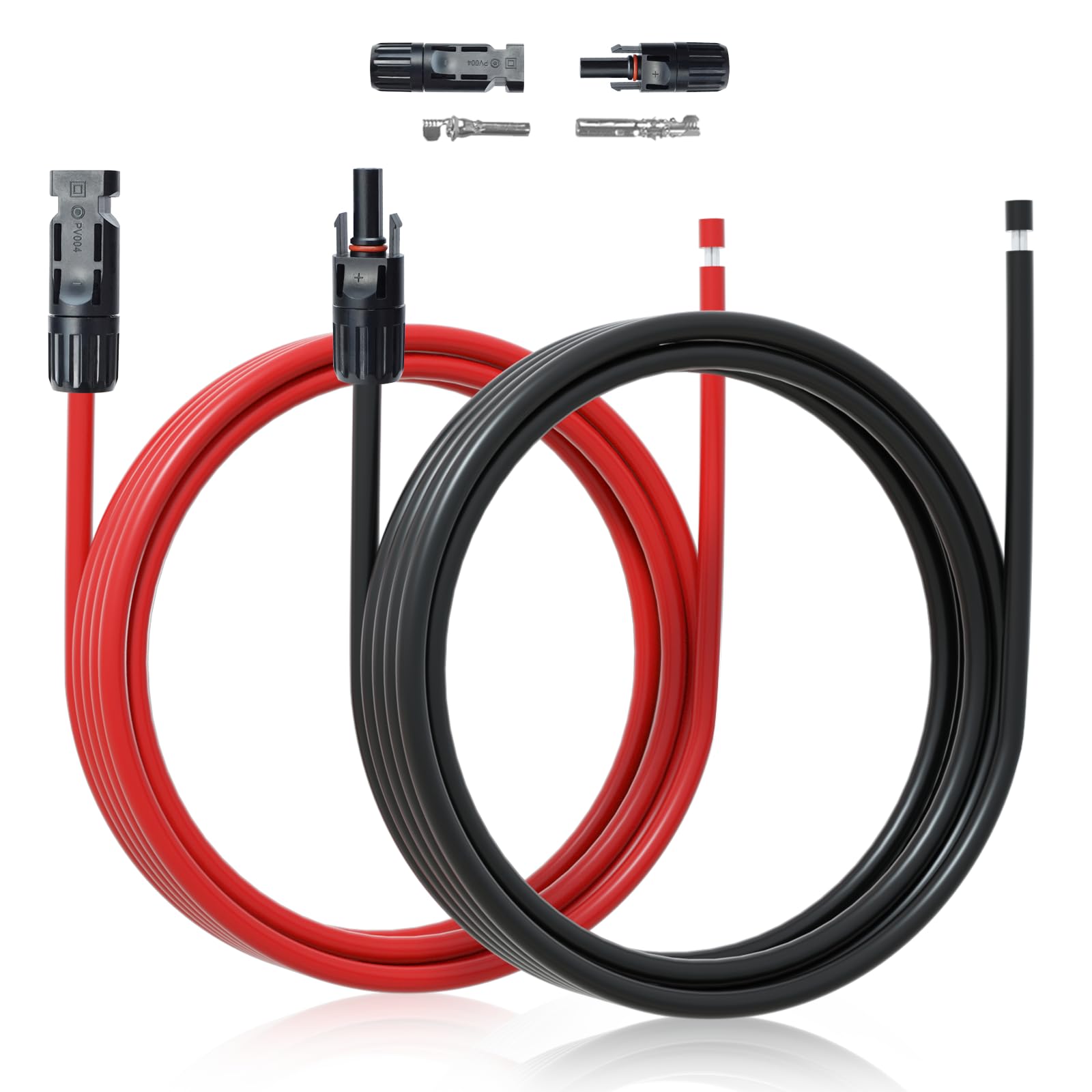 Photo 1 of ECO-WORTHY 10FT 10AWG Solar Extension Cable 30A/1000V DC, IP67 Waterproof with Compatible Quick Connectors (Red+Black) for Solar Panels, Controllers, Off-Grid Systems