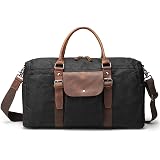 Sac De Voyage EverVanz - Toile Et Cuir - Bandoulière - 55x37,5x25 Cm