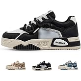 MACEFIL Y2K Trendy Chunky Sneakers for Men Low-Top Stylish Color Block Casual Comfortable Breathable Athletic Fashion Footwear