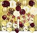 Burgundy Gold Birthday Party Decorations Women/Burgundy Gold HAPPY BIRTHDAY Banner Foil Curtains Balloons for Fall Birthday Party Decorations Women