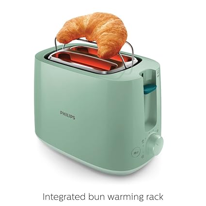 Philips Daily Collection HD2584/60 830-Watt 2-Slice Pop up Toaster (Desert Green)
