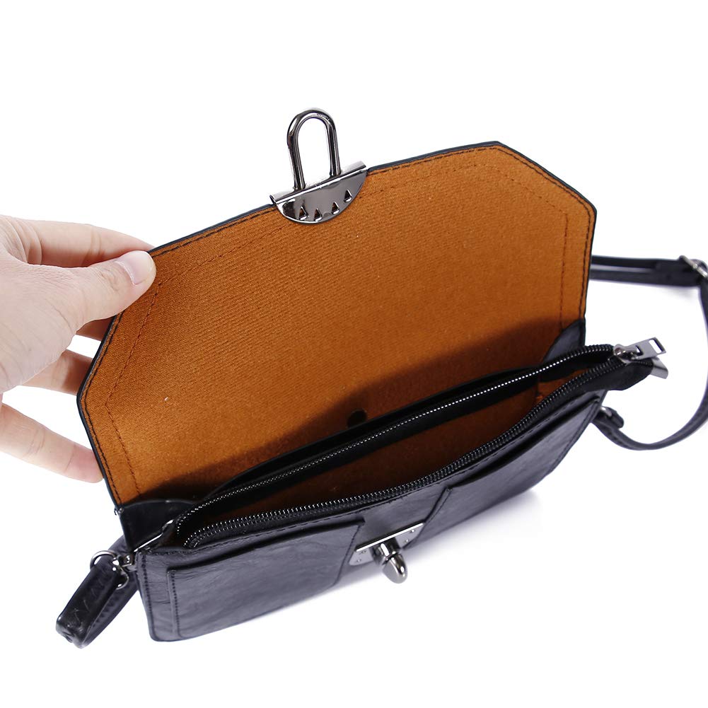 TENXITER Womens Leather Small Crossbody Bags Cell Phone Wallet Purse Bag for Women (Black #)