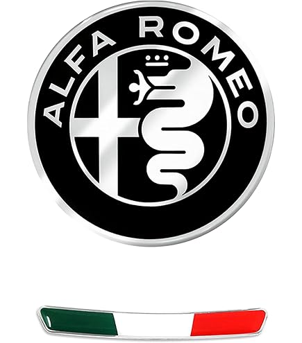 Amazon.com: Alfa Romeo 3D Sticker Logo, Black and White, 48 mm