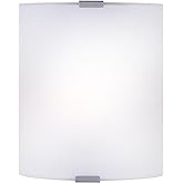 Canarm 1-Light Wall Sconce, Frosted Glass Shade with Gray Accents, Low-Profile Transitional Wall Lighting for Bedroom, Hallwa