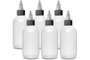 ljdeals 2 oz Plastic Squeeze Bottles with Twist Top Caps, for condiments, glues, paints, craft, sauce, hair color and more…Pack of 6, BPA Free, Made in USA