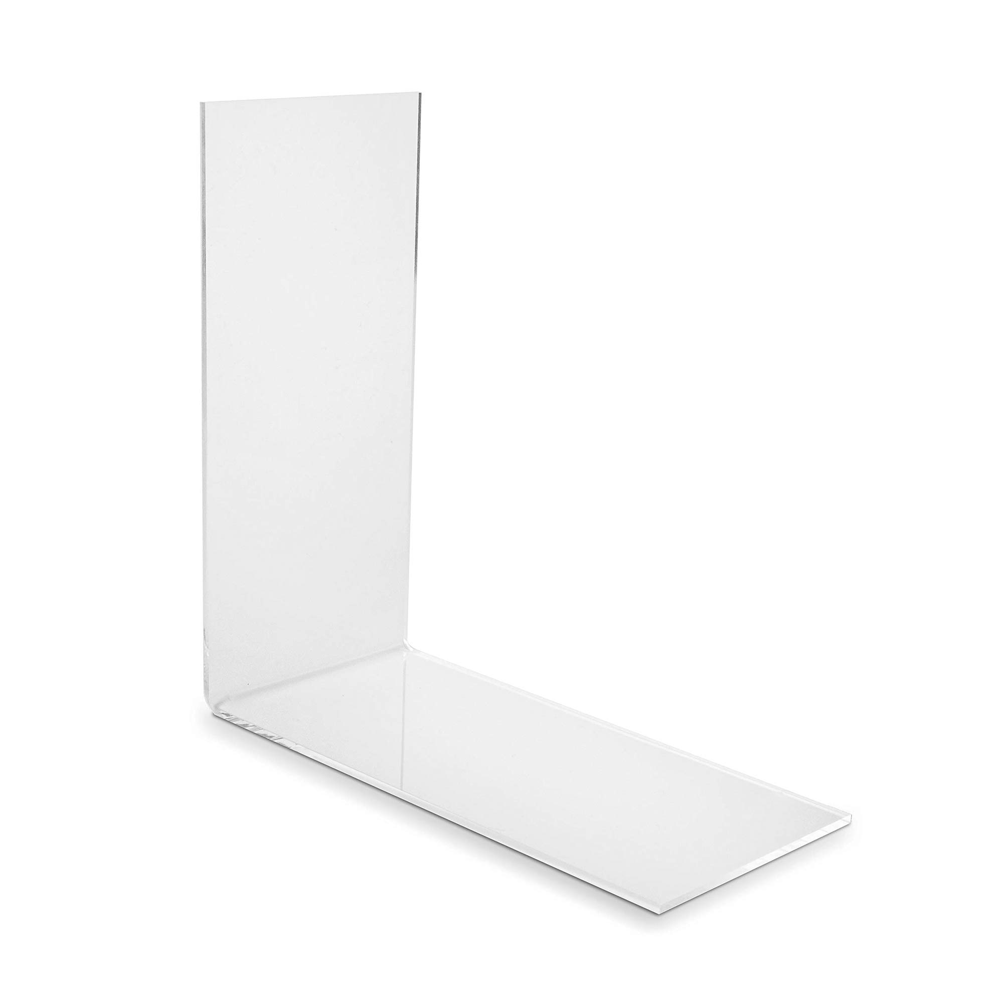 Plexiglas® Pack of 10 Bookends Eco (4.0 to 7.0 x 14.0 x 14.0 cm) for Small Books/Paperback CDs Made of Original PLEXIGLAS®