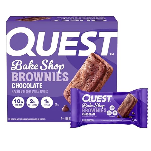QUEST NUTRITION BAKE SHOP, CHOCOLATE BROWNIES, 10G PROTEIN,...