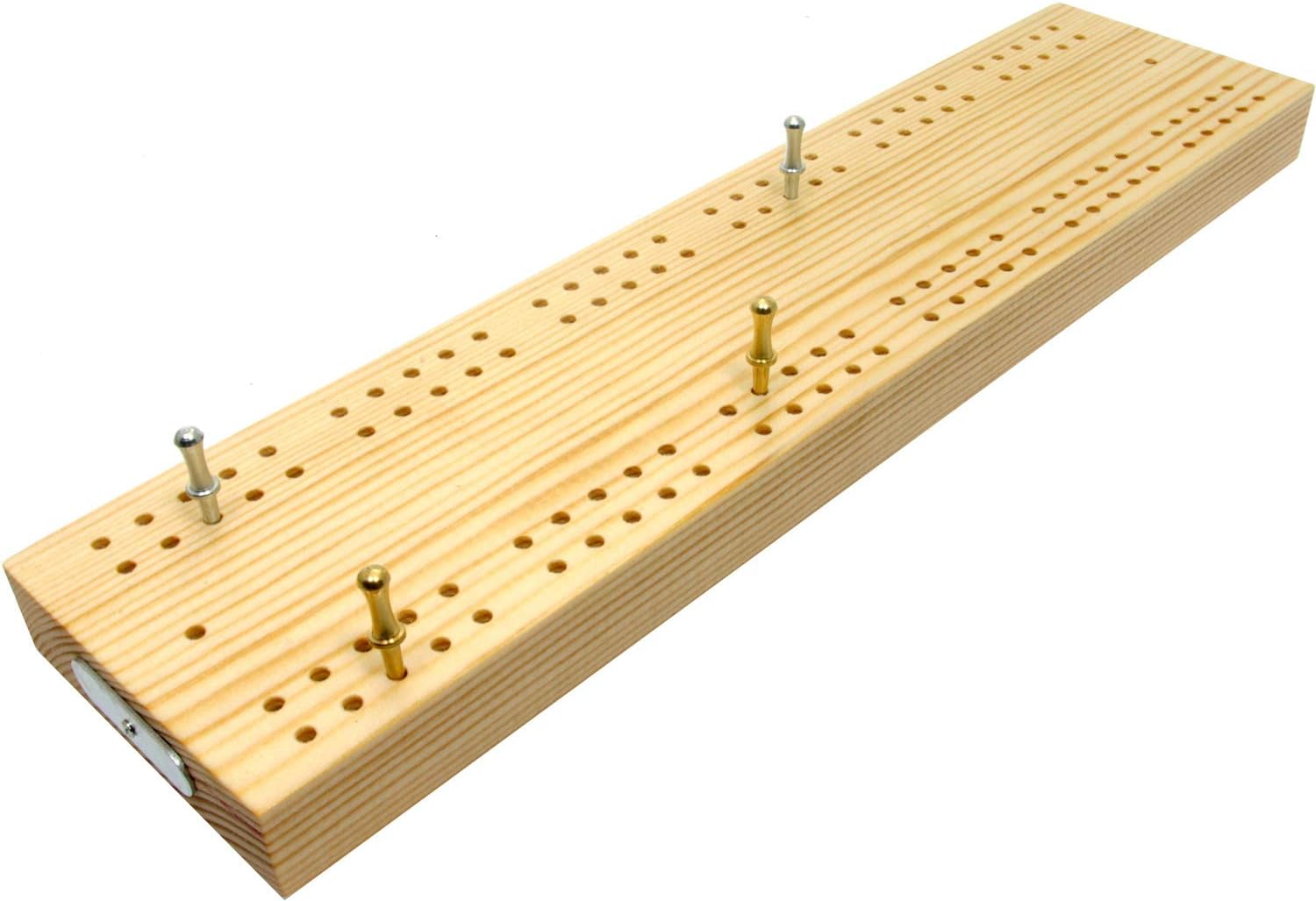 Brimtoy 30cm wooden cribbage board with storage for pegs, 2 players, supplied with metal pegs and instructions