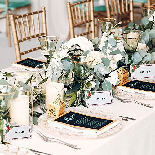 image for RUBFAC 100 Pack Christmas Table Place Cards/Christmas Name Cards, Smal