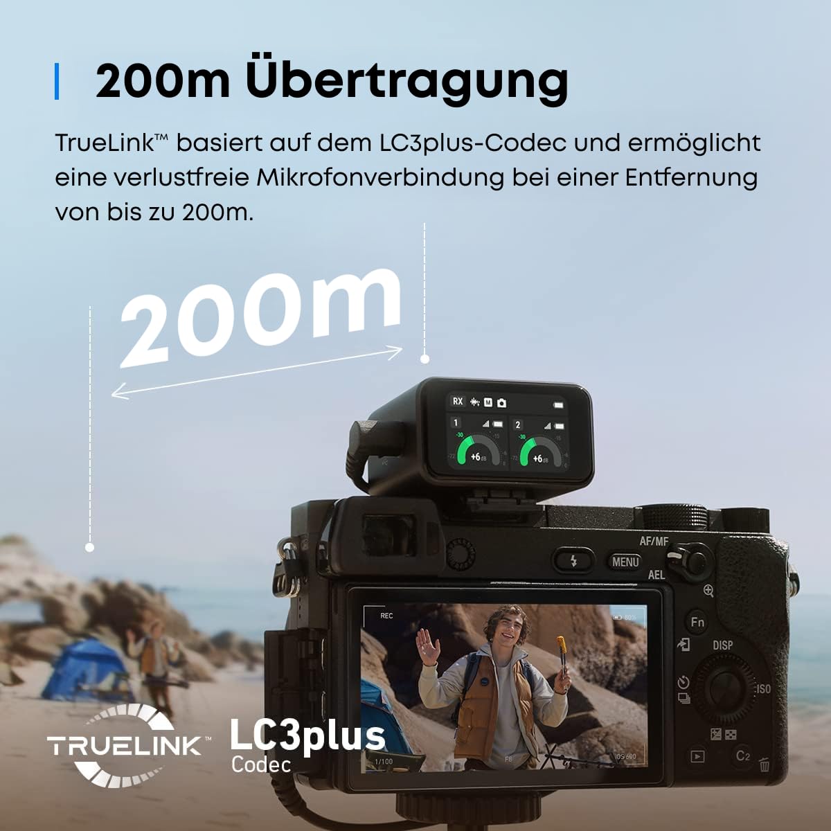 AnkerWork M650 Kabelloses Lavalier Mikrofon, Professionelle Geräuschunterdrückung, Magnetisches Cover, 2-Kanal Abnehmer, 200m Reichweite, 15k Akku, Vlogs & Livestream, Nicht geeignet für Konferenzen 5