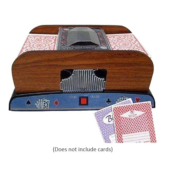 Calmson Automatic Playing Card Shuffler, Wooden Electric