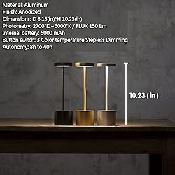 SAKRINGT Cordless LED Table Lamp,5000mAh