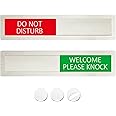 Do Not Disturb Sign, Privacy Door Sign, Please Knock Sign for Home Office Restroom Conference Hospital Hospital, Non-Scratch Magnetic Slider Door Indicator Signs, 7'' x 1.5'' - Stainless Steel