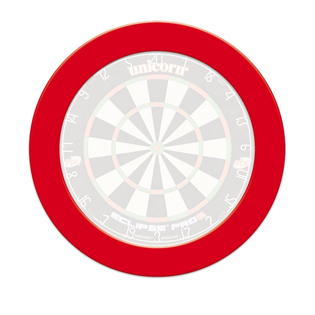 Unicorn Dartboard Backboard Surround | Professional Slimline | Heavy-Duty High Density Injection Moulded EVA Plastic | No Fixings Required | Red