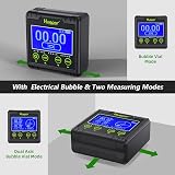 Huepar Digital Angle Gauge Protractor with Magnetic Base 0.01° LCD Inclinometer view 2