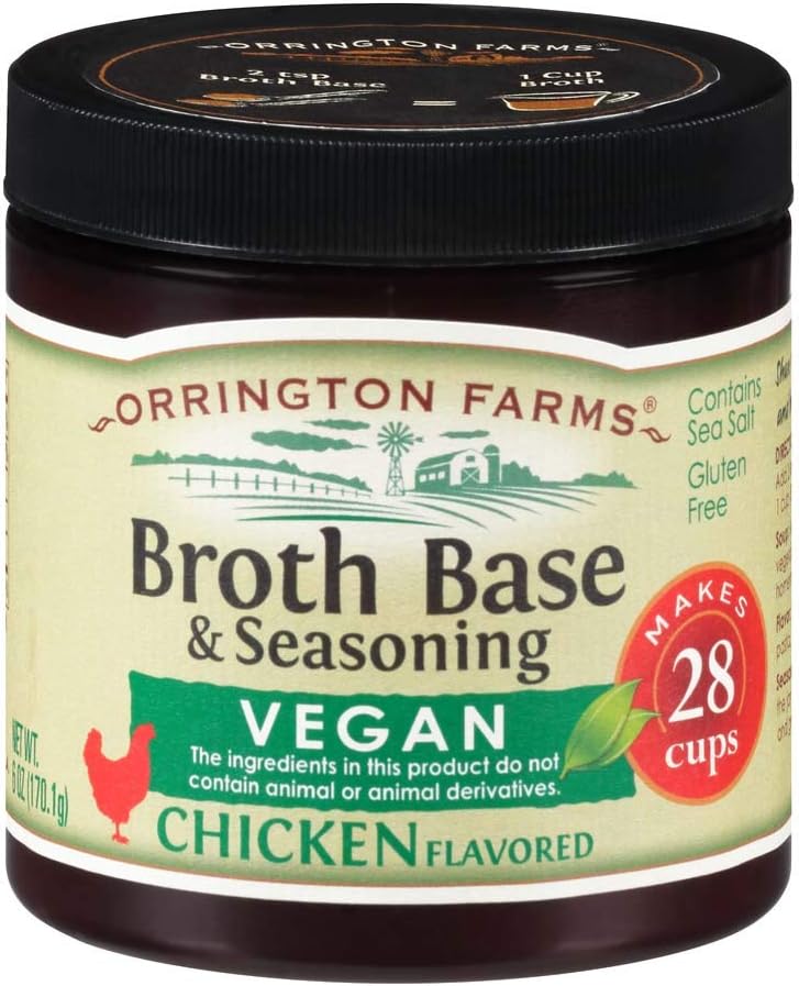 All Natural Vegan Broth Base & Seasoning, Chicken, 6 Ounce (Limited Edition)