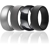 ROQ Silicone Rubber Wedding Ring for Men, Comfort Fit, Breathable Rubber Engagement Band, Men's Wedding Band, 8mm Wide 2mm Th