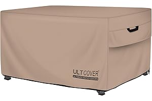 ULTCOVER Rectangular Gas Fire Pit Table Cover 44x28 inch Waterproof Heavy Duty Firepit Cover