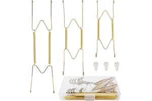 KAHIT Plate Hangers for The Wall, Plate Wall Hangers for Display Wall Plate Hangers Plate Holders for Displaying On Wall Plate Holder Platter Hangers for The Wall Plate Hanger (6"/8"/10" 3 Pack)