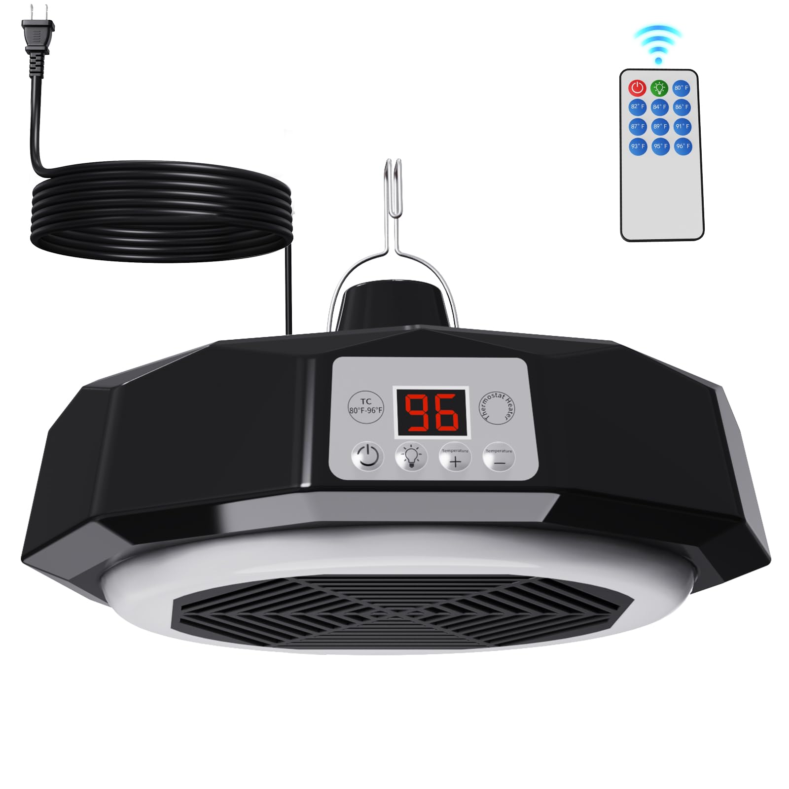 Photo 1 of Nexum Chicken Coop Heater for Winter, 400 Watts Chicken Heater Built-in Lamp, Safety Thermostat Control, Overheat Protection, 6FT Cord Warmer for Poultry Dog Cat Rabbit