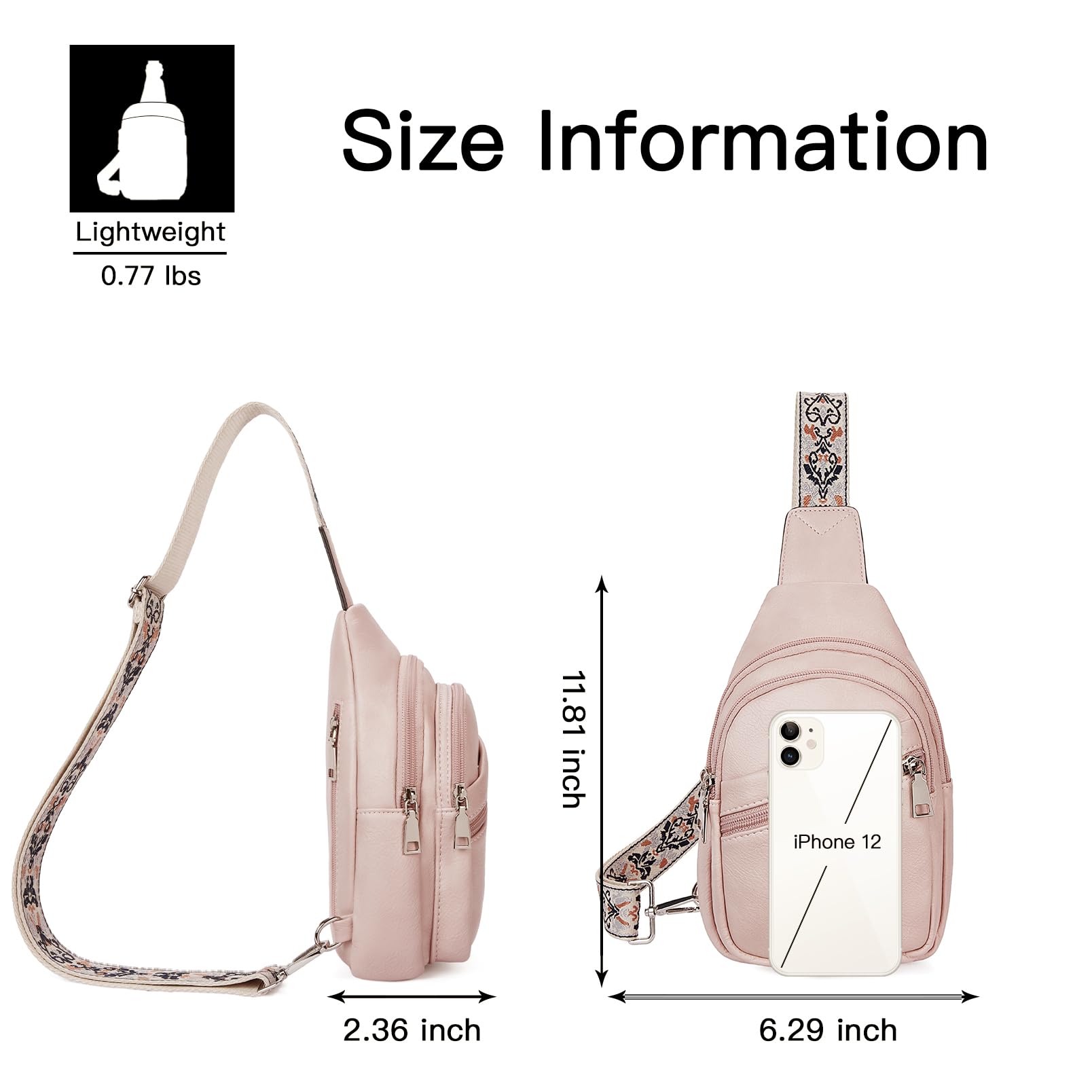 Telena Sling Bag for Women Crossbody Bags Purse for Women Vegan Leather Fanny Pack with Adjustable Strap