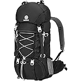 NEHOR 60L Hiking Backpack Water Resistant Camping Backpack with Rain Cover Large Outdoor Travel Daypack for Men Women (01-Black)