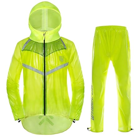 VGEBY Damen & Herren Regenanzug Atmungsaktive Regenjacke und Hose mit Reflexstreifen Unisex Wasserdichte Regenbekleidung für 