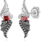 Angle Devil Gothic Earrings for Women - 925 Sterling Silver Goth Halloween Jewelry - Gothic Gifts