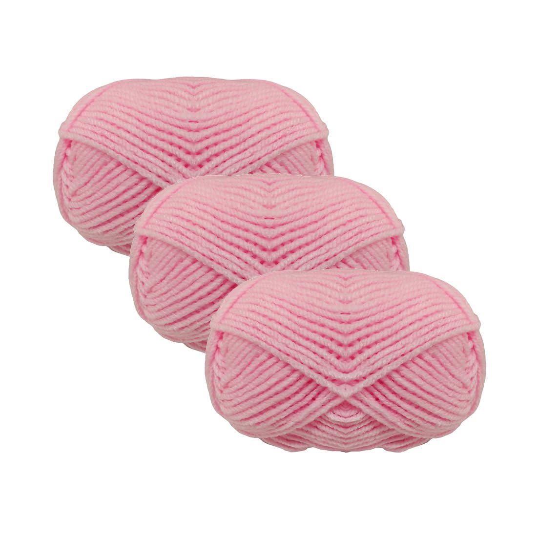 3 Units of 100 g - 120 Metres Yarn of Yarn, Crochet Yarn, Knitting, Acrylic, Work Wool, Crochet, Knitting Wool (3, Pink 134)