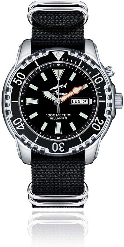 Chris Benz Deep 1000m Helium CB-1000-S-NBS Automatic Mens Watch Diving Watch