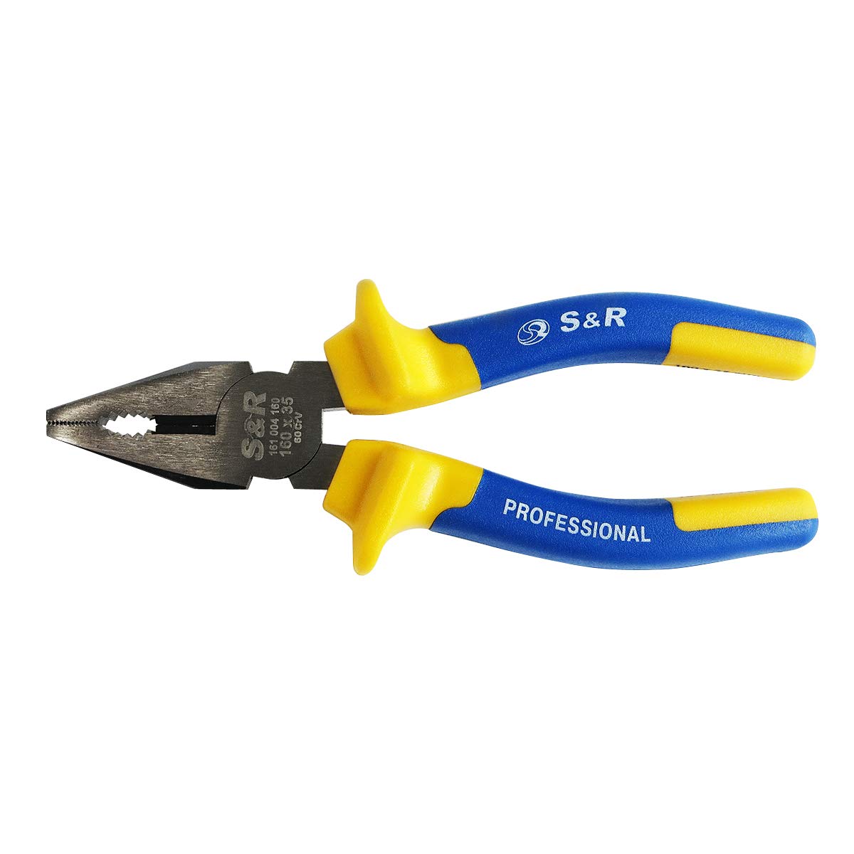 S&R Combination Pliers 180 mm x 39 mm, Cr-V, 2-Component Handle, Rubberised