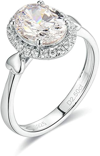 Amazon Ianlex オーバル 女性指輪 18k ホワイトゴールド モアサナイト 人気 結婚 婚約指輪 サイズ 24 ジュエリー 通販