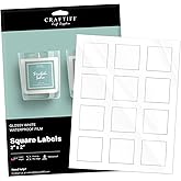 2x2 Square Labels Glossy White Printable Stickers Sheet, Pack of 240, for Inkjet and Laser Printer, Business Logo Craft Craftiff